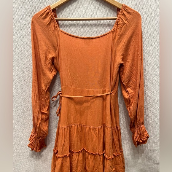 Le Lis Orange Wrap Dress - Picture 3 of 4